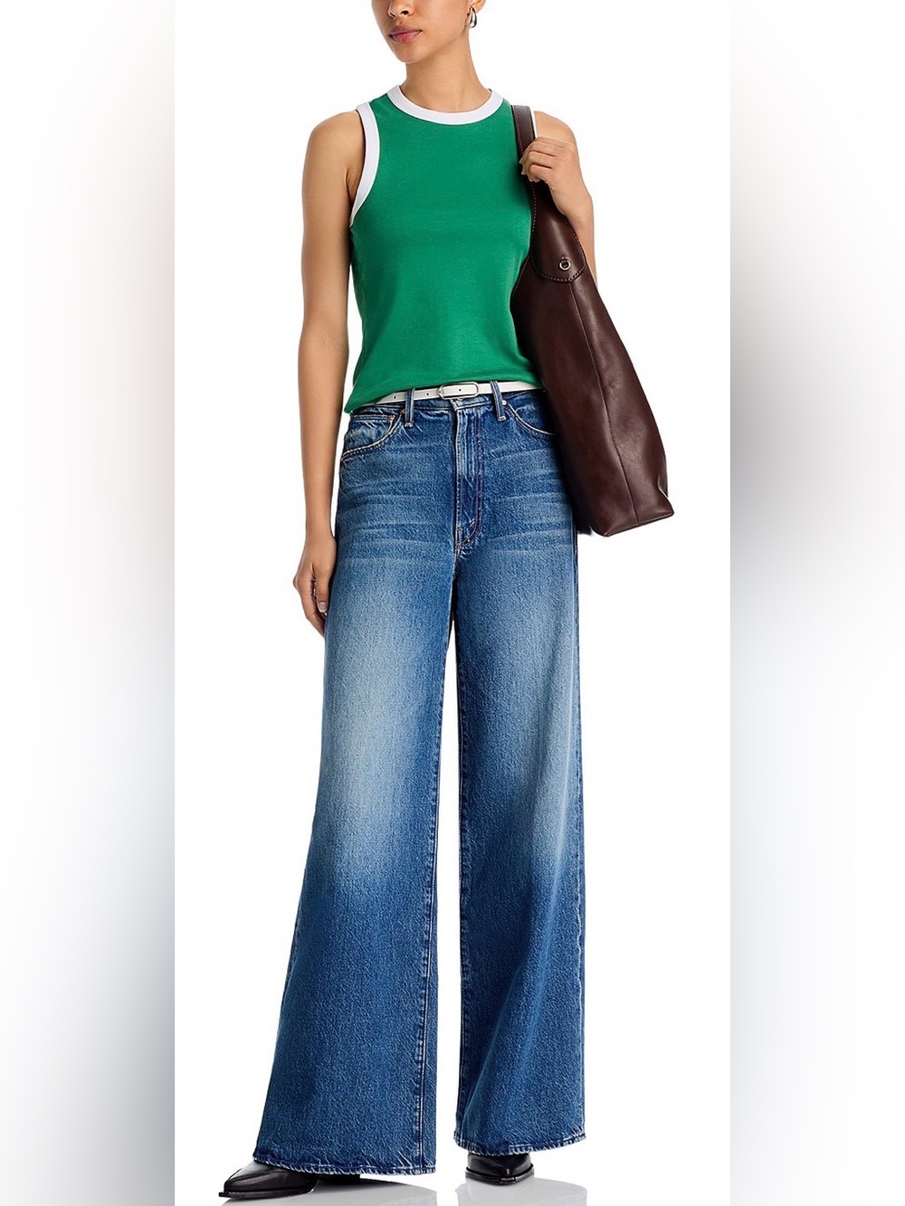 MOTHER The Ditcher Roller Zip Sneak High Rise Jeans in Remember When